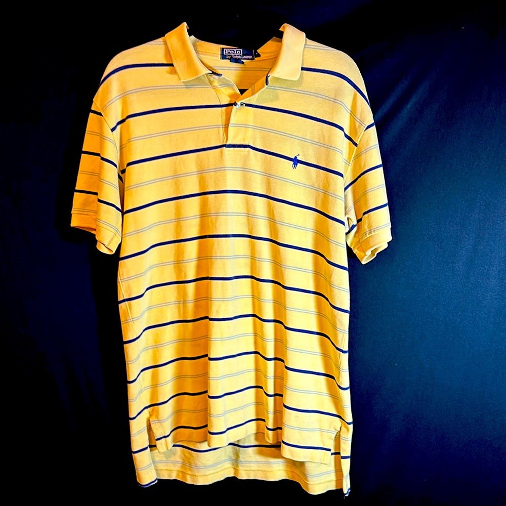 Polo by Ralph Lauren yellow large-sized short sleeve shirt for men.